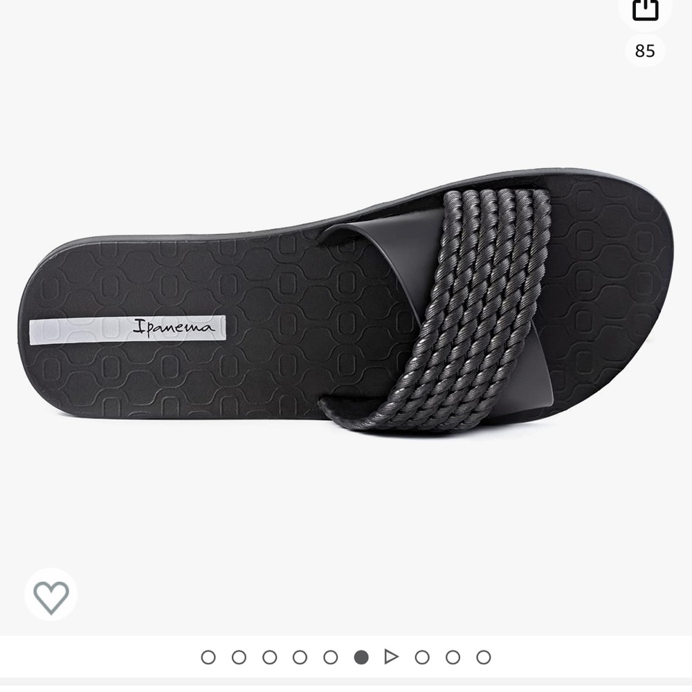 Ipanema Women’s Black Braided Strap Slide Sandals